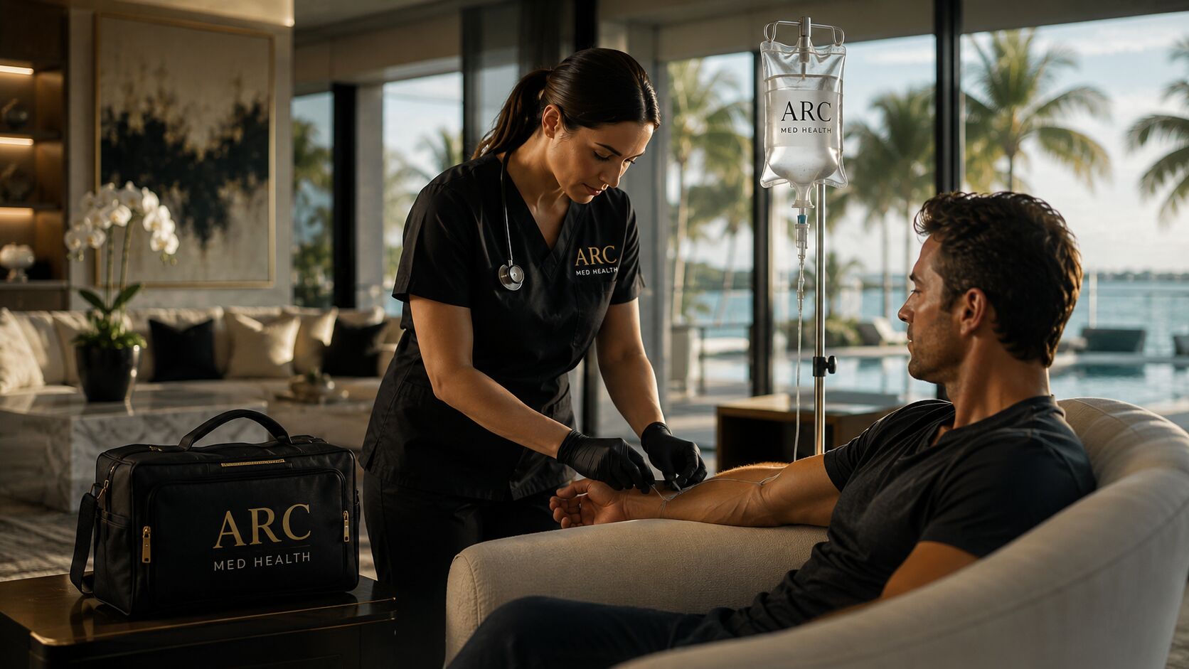 Concierge medical provider in a calm, luxury private setting